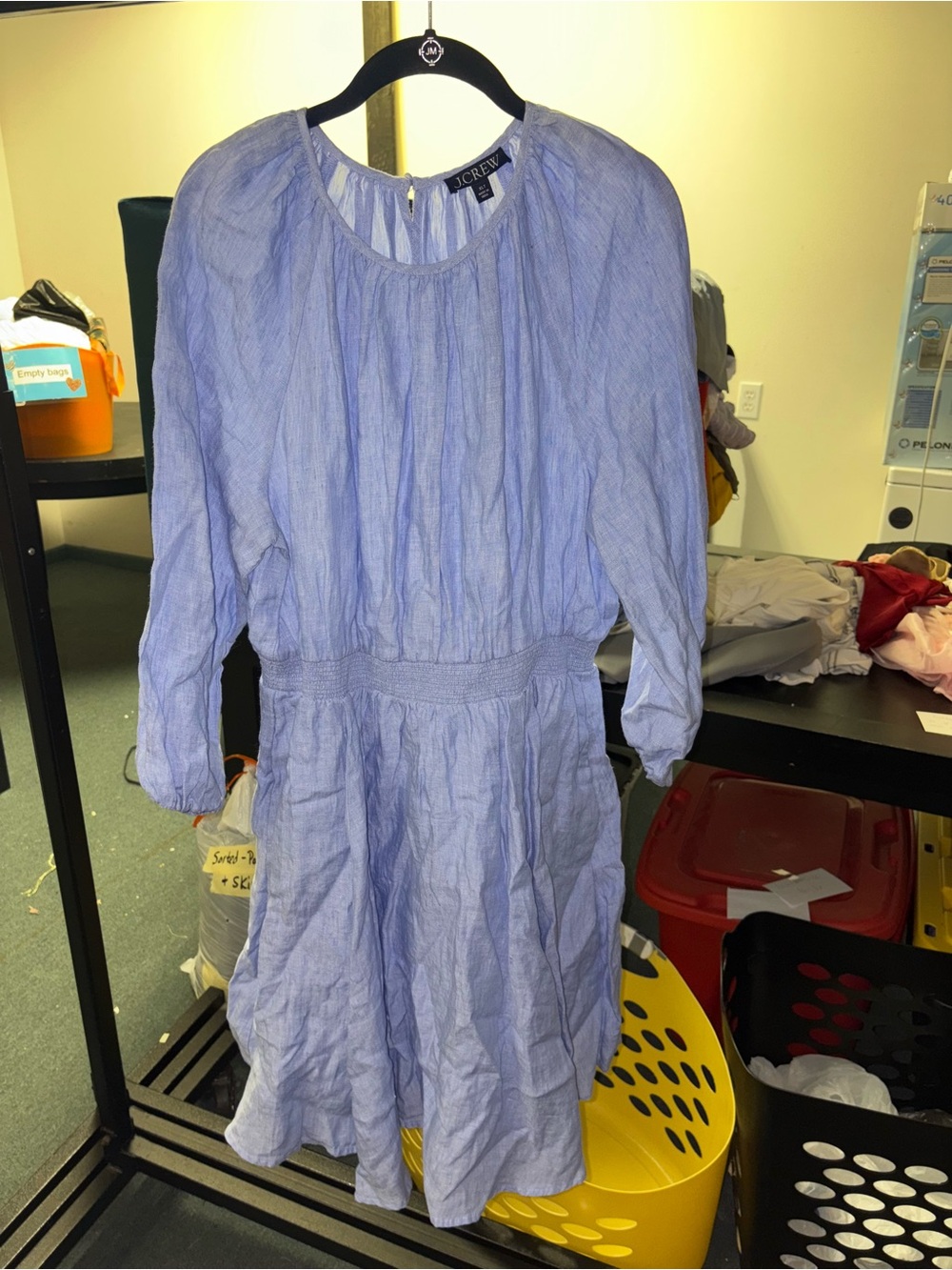 J. Crew Lavender Blue Long Sleeve Tiered Dress